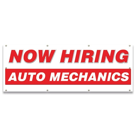 Signmission Now Hiring Auto Mechanics Banner Apply Inside Accepting Application Single Sided B-96-30196